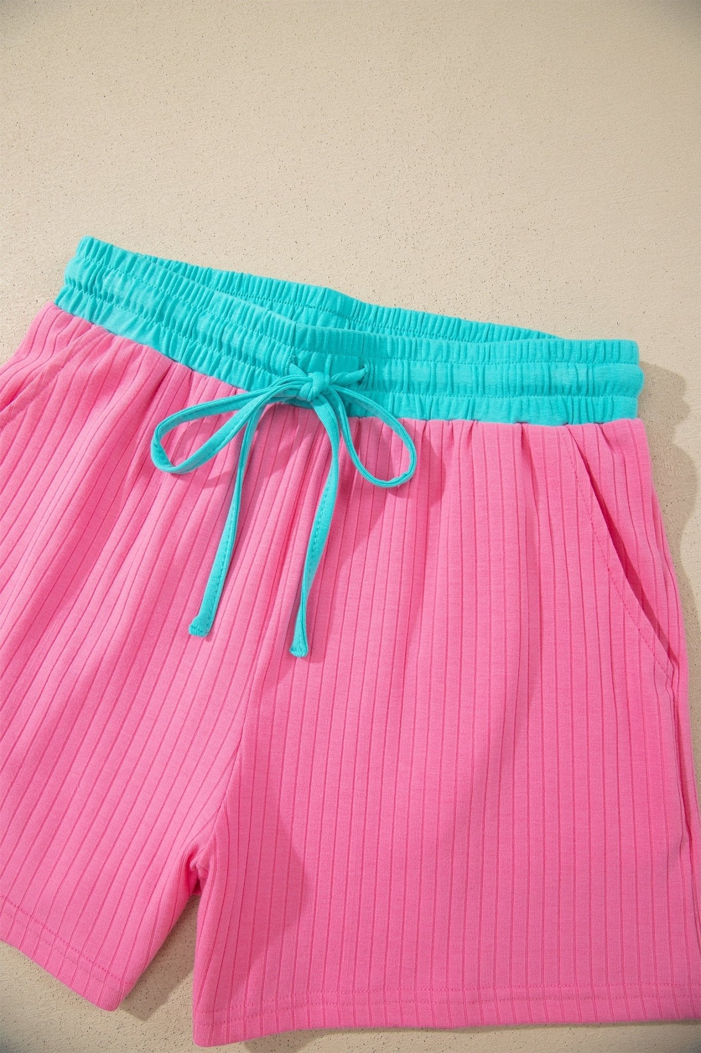 Colorblock Trim Ribbed Top & Shorts Set - Rooted & Reckless Co.