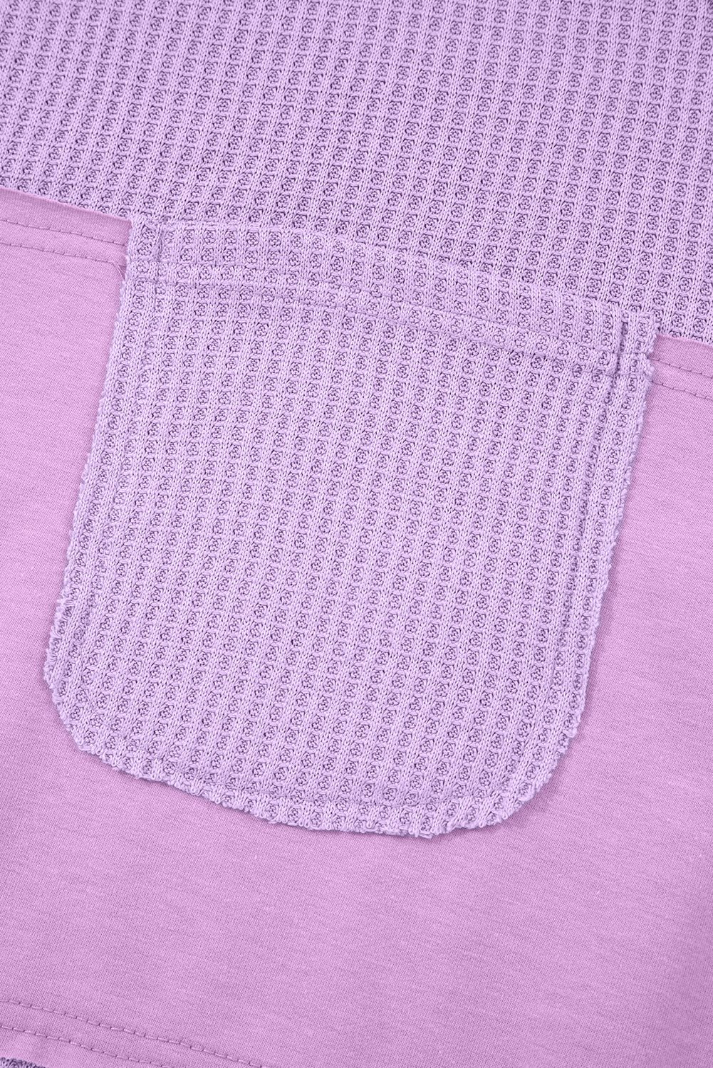 Colorblock Waffle Knit Patchwork Long Sleeve Top - Rooted & Reckless Co.
