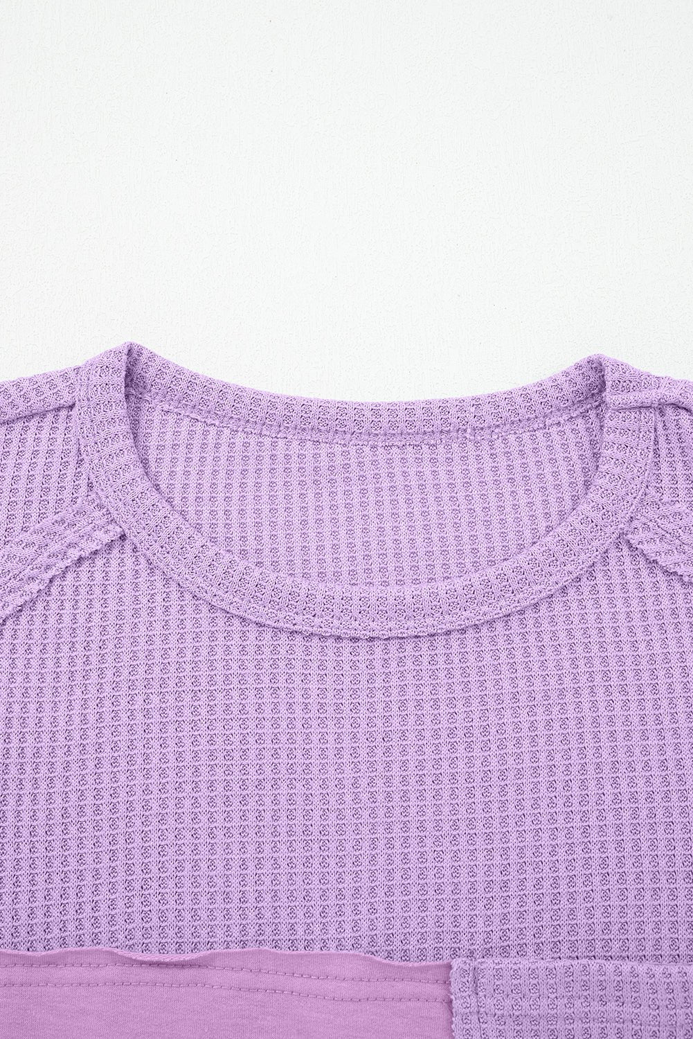 Colorblock Waffle Knit Patchwork Long Sleeve Top - Rooted & Reckless Co.