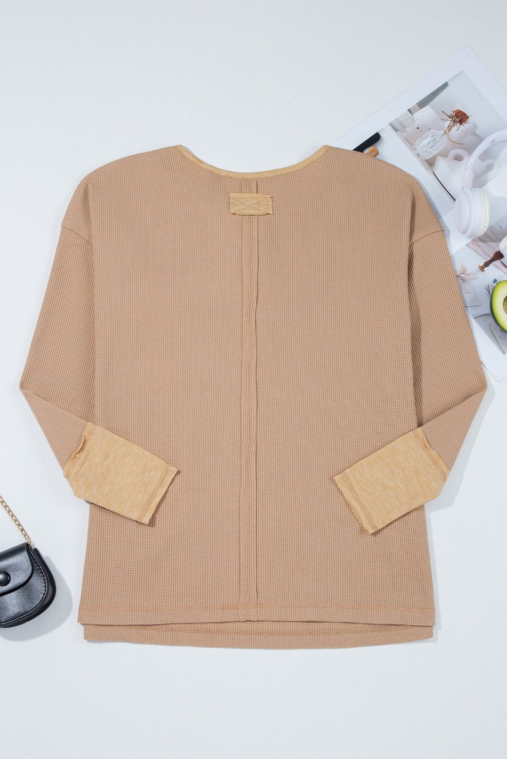 Colorblock Waffle Textured Henley Top - Rooted & Reckless Co.