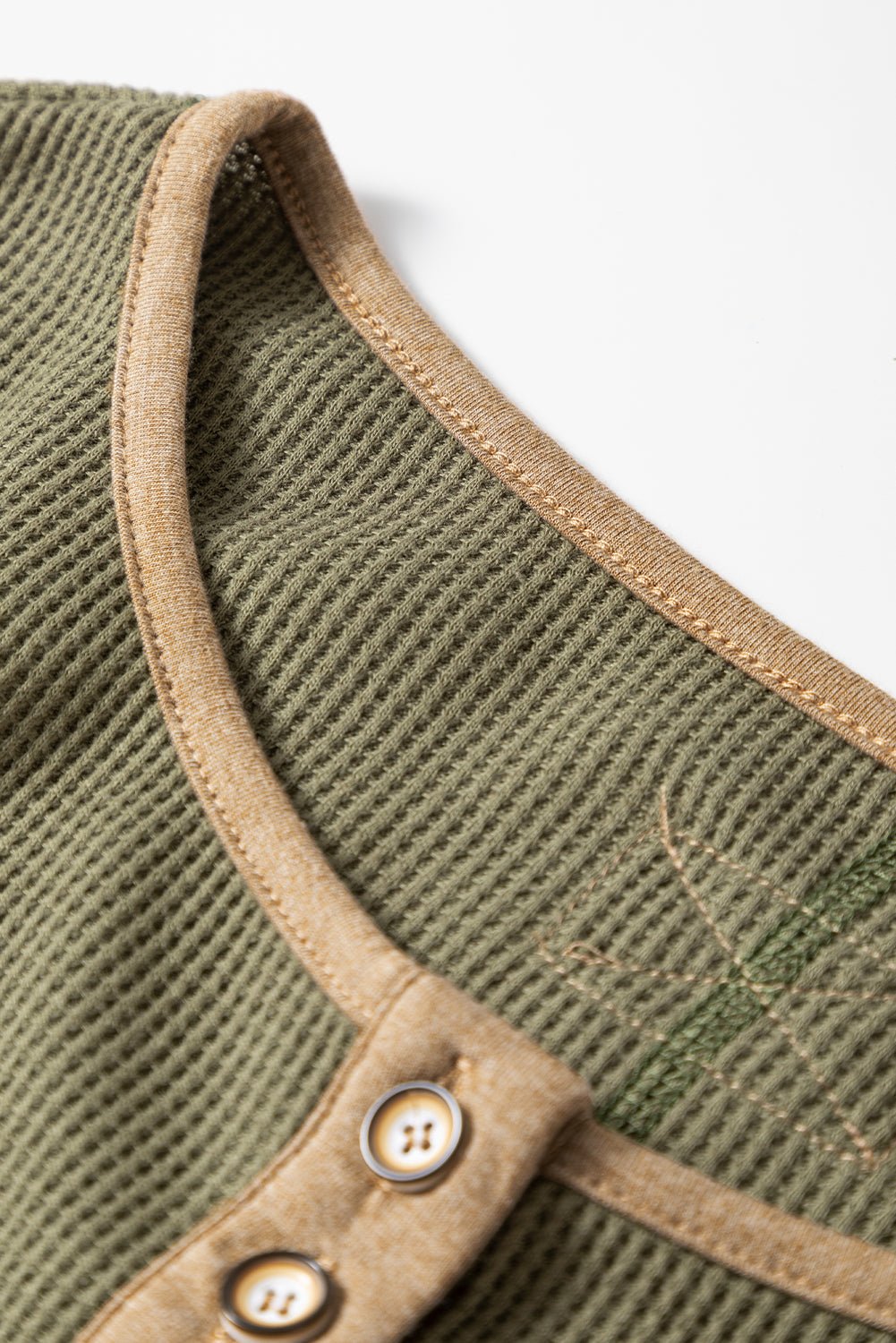 Colorblock Waffle Textured Henley Top - Rooted & Reckless Co.