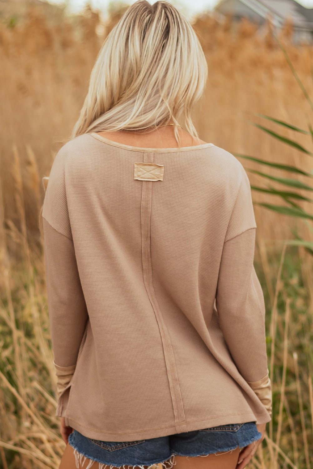Colorblock Waffle Textured Henley Top - Rooted & Reckless Co.