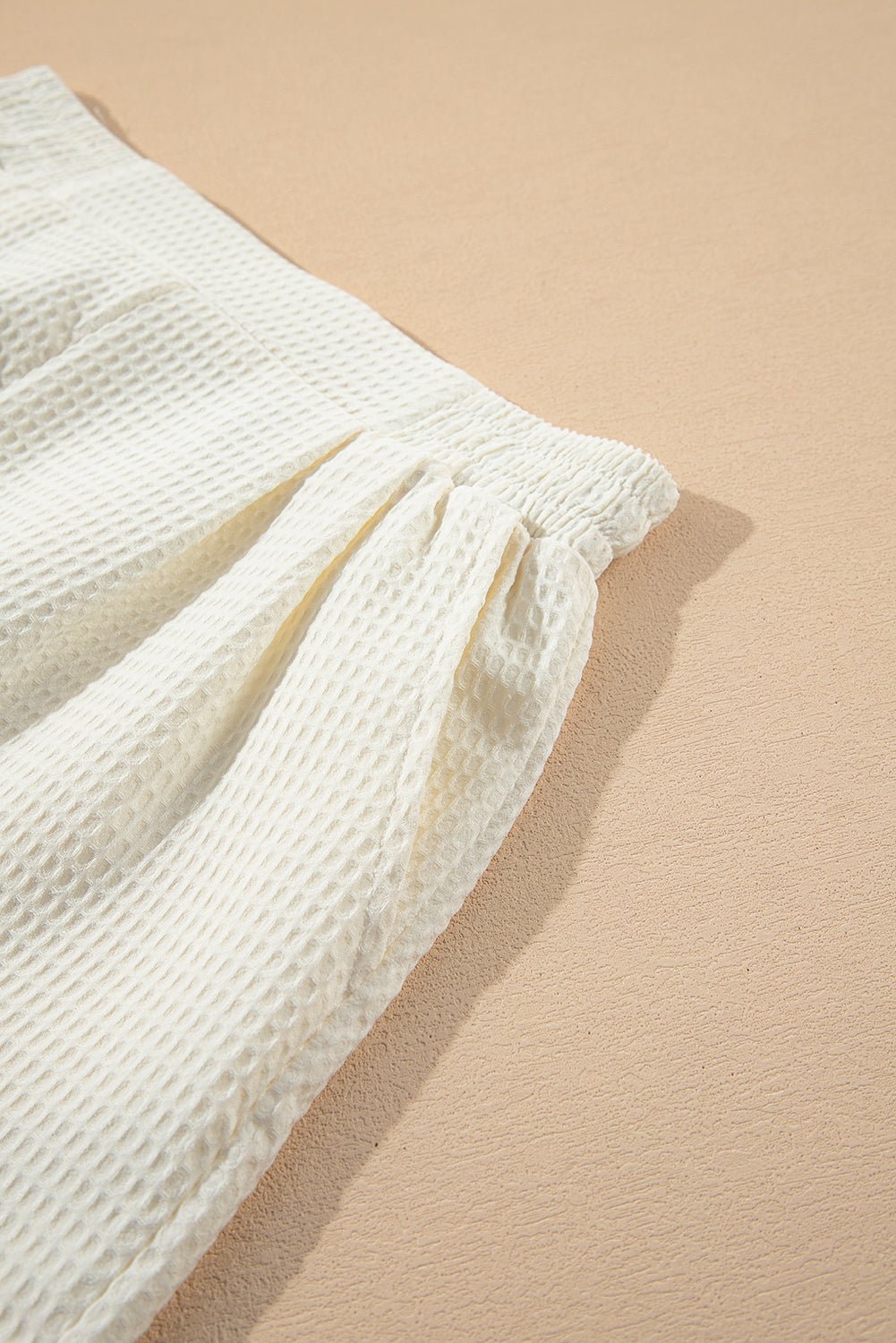 Contrast Ricrac Hem Waffle Textured Shorts - Rooted & Reckless Co.