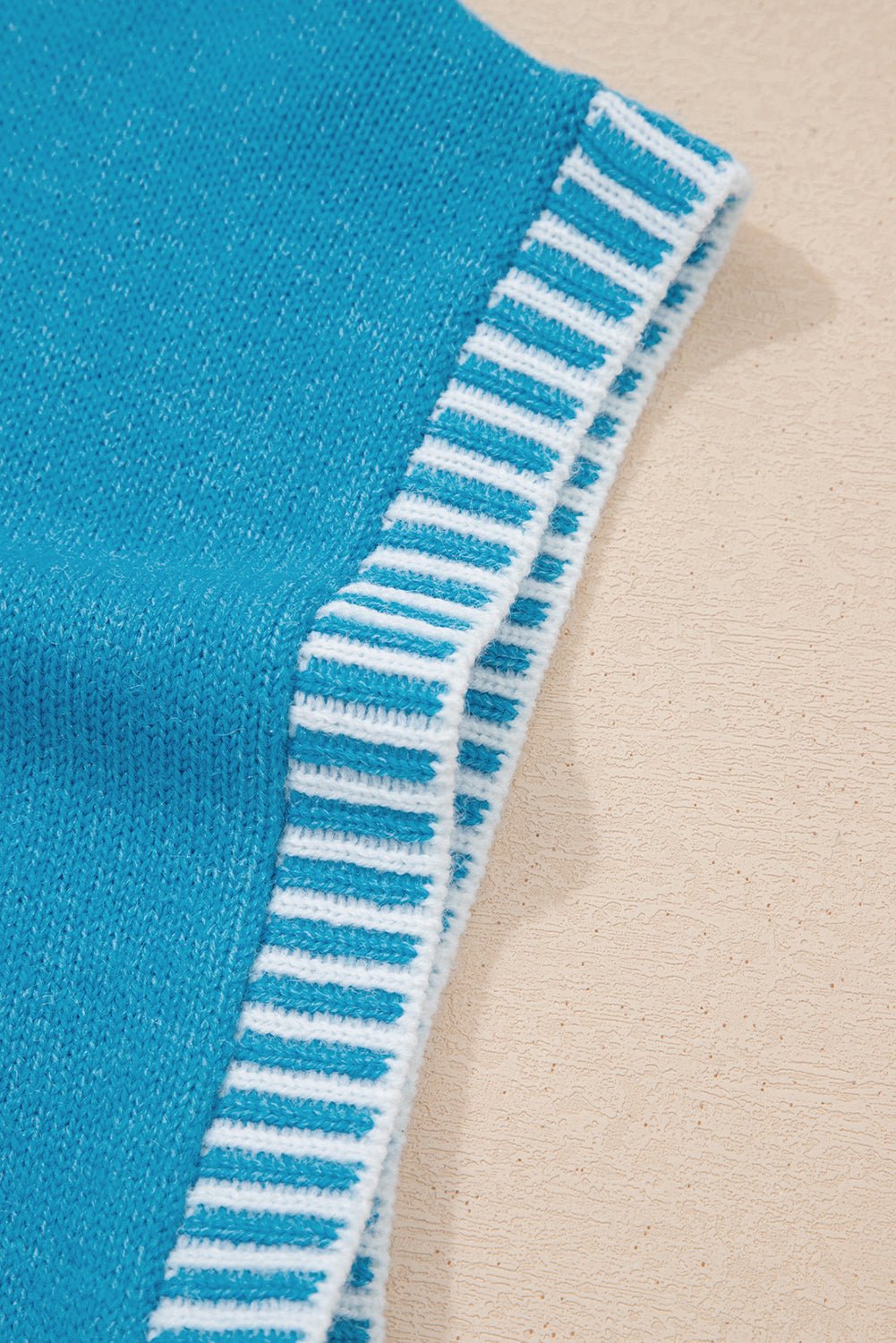 Contrast Stitch Tie Side Mock Neck Sleeveless Sweater - Rooted & Reckless Co.