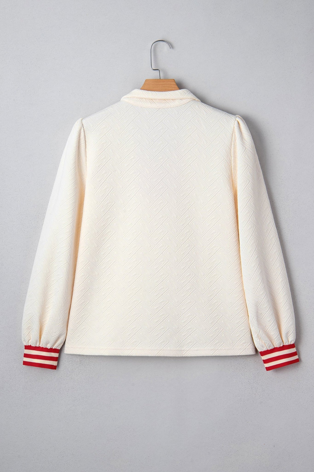 Contrast Stripe Zipped Collar Knit Pullover Top - Rooted & Reckless Co.