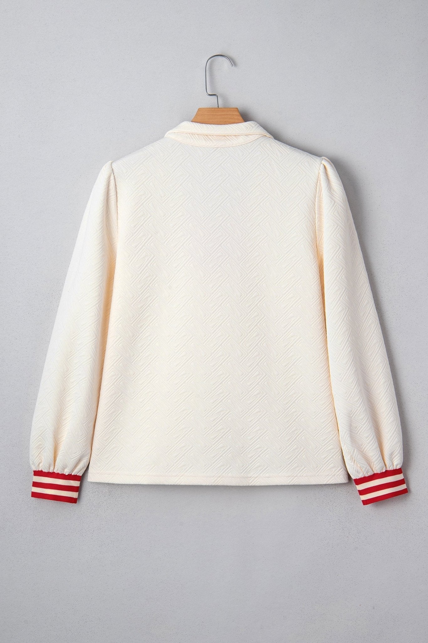 Contrast Stripe Zipped Collar Knit Pullover Top - Rooted & Reckless Co.