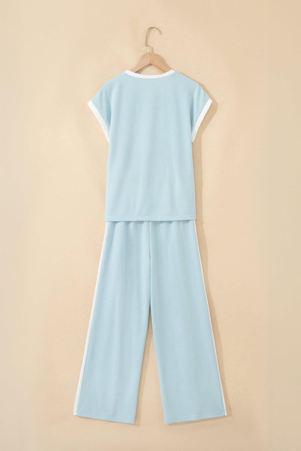 Contrast Trim Boxy Tank & Wide Leg Pants Set - Rooted & Reckless Co.
