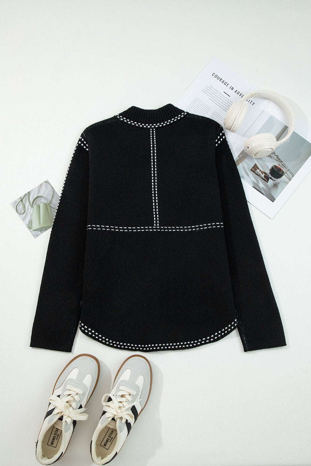 Contrast Trim Button-Up Sweater Cardigan - Rooted & Reckless Co.