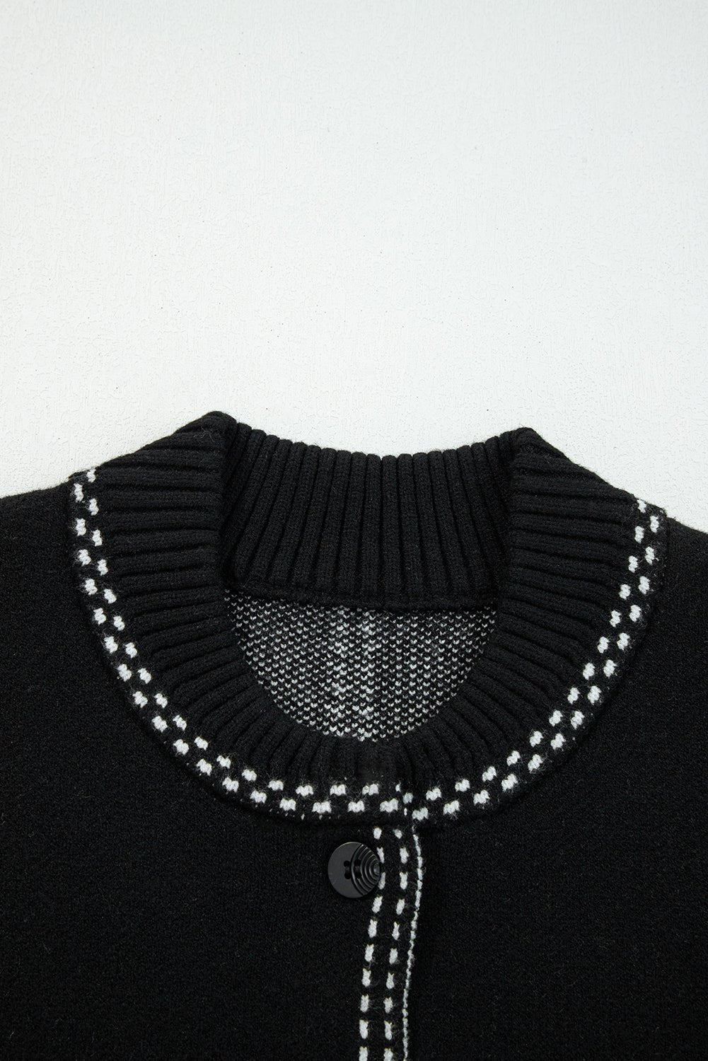 Contrast Trim Button-Up Sweater Cardigan - Rooted & Reckless Co.