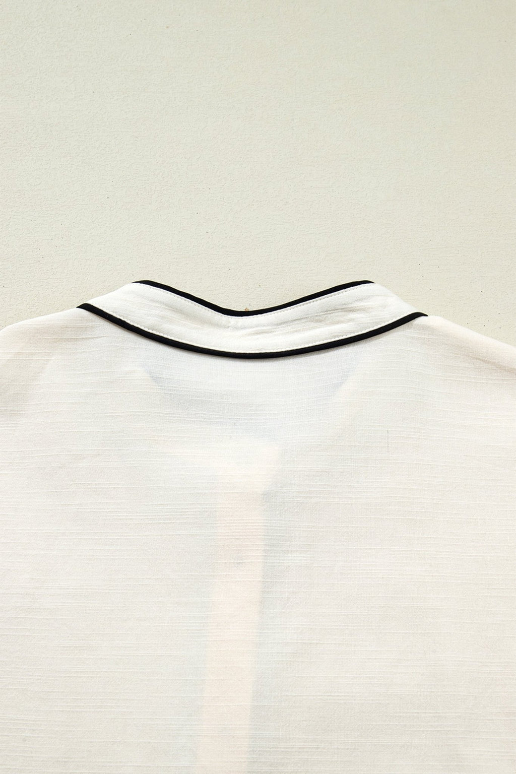 Contrast Trim Buttoned Long Puff Sleeve Shirt - Rooted & Reckless Co.