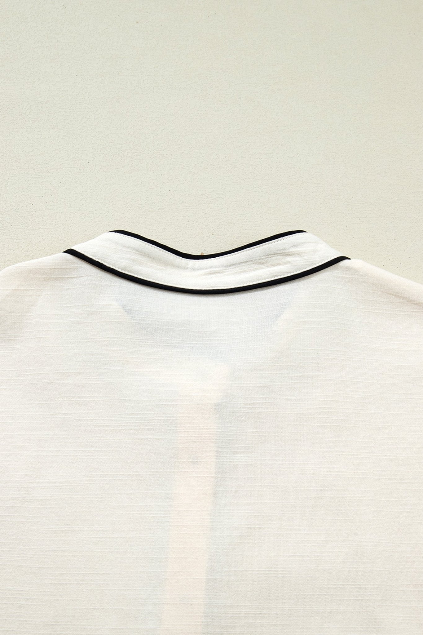 Contrast Trim Buttoned Long Puff Sleeve Shirt - Rooted & Reckless Co.