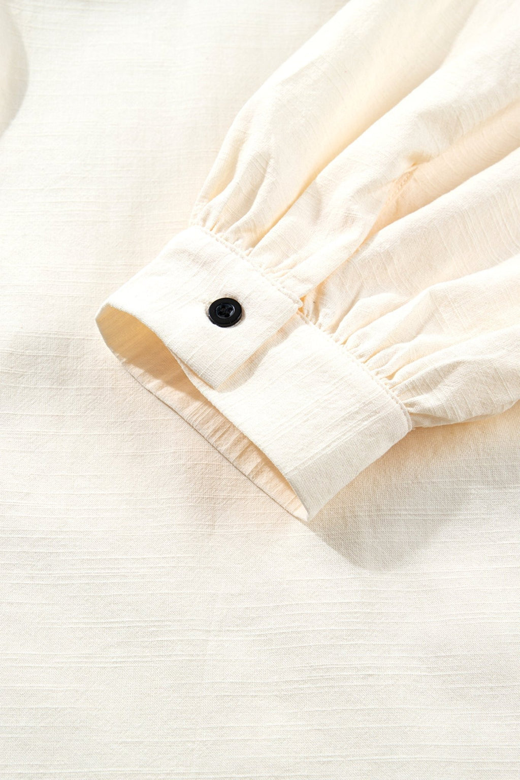 Contrast Trim Buttoned Long Puff Sleeve Shirt - Rooted & Reckless Co.