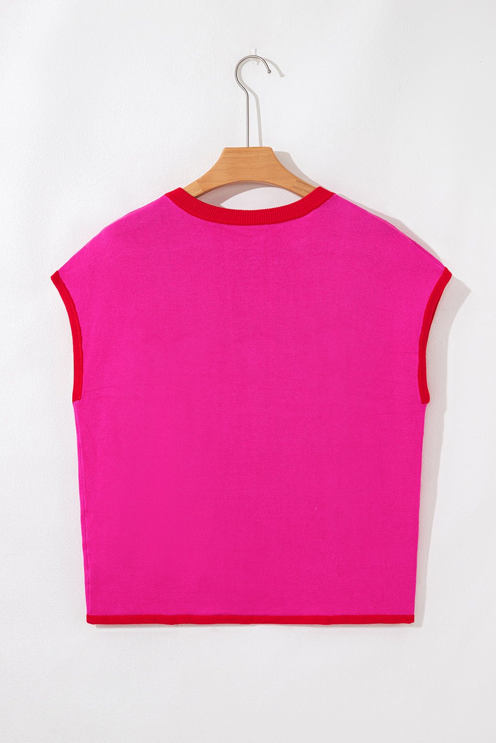 Contrast Trim Crewneck Short Sleeve Sweater - Rooted & Reckless Co.
