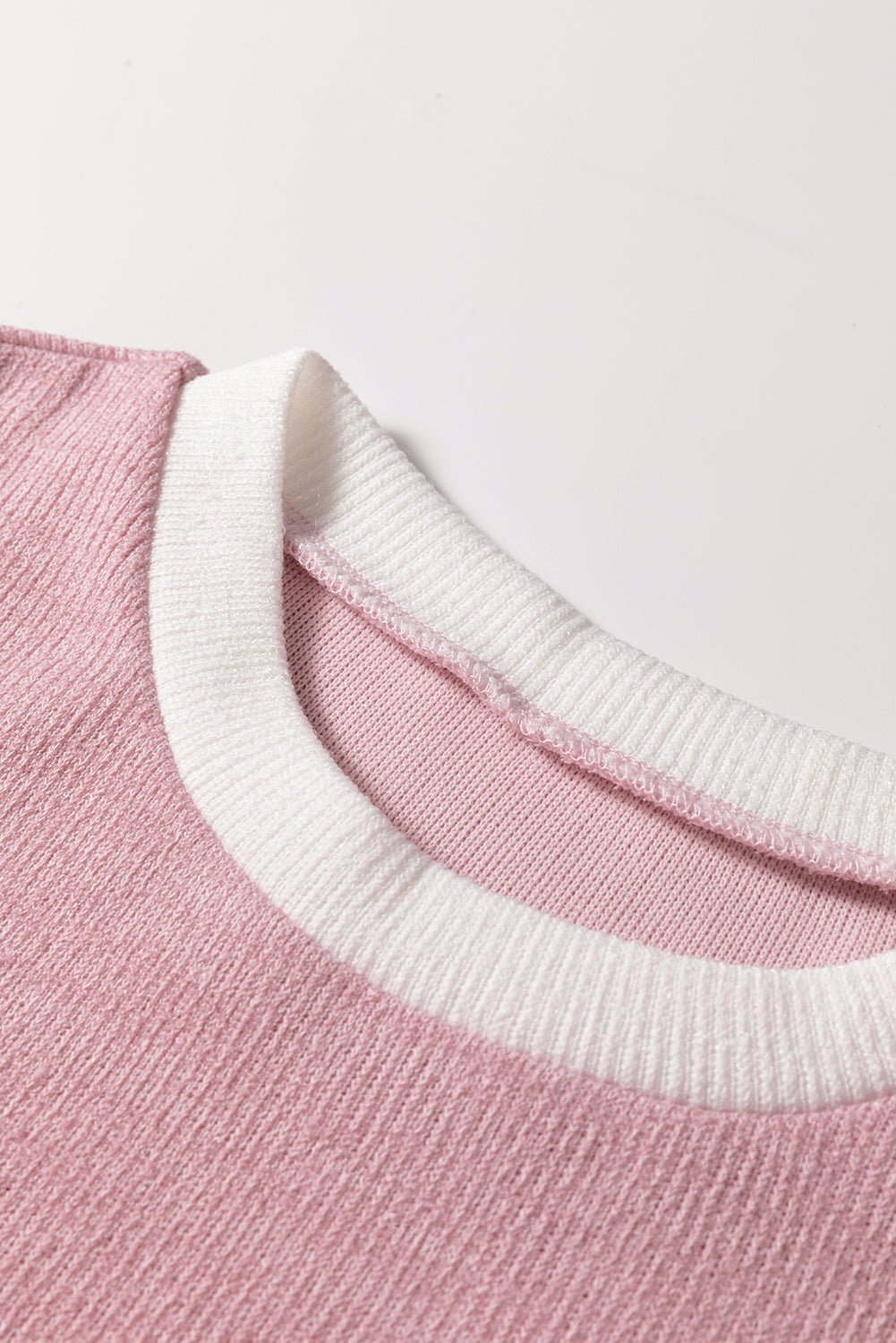 Contrast Trim Drop Shoulder Long Sleeve Knit Top - Rooted & Reckless Co.