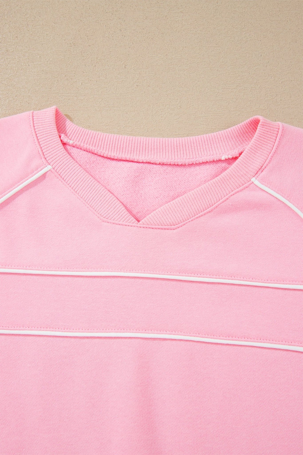 Contrast Trim Long Sleeve Pullover & Shorts Set - Rooted & Reckless Co.