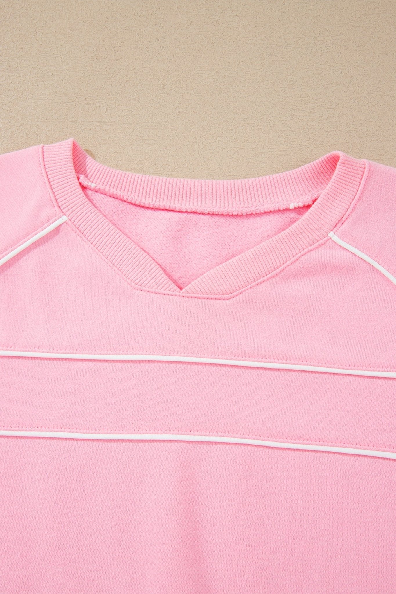 Contrast Trim Long Sleeve Pullover & Shorts Set - Rooted & Reckless Co.