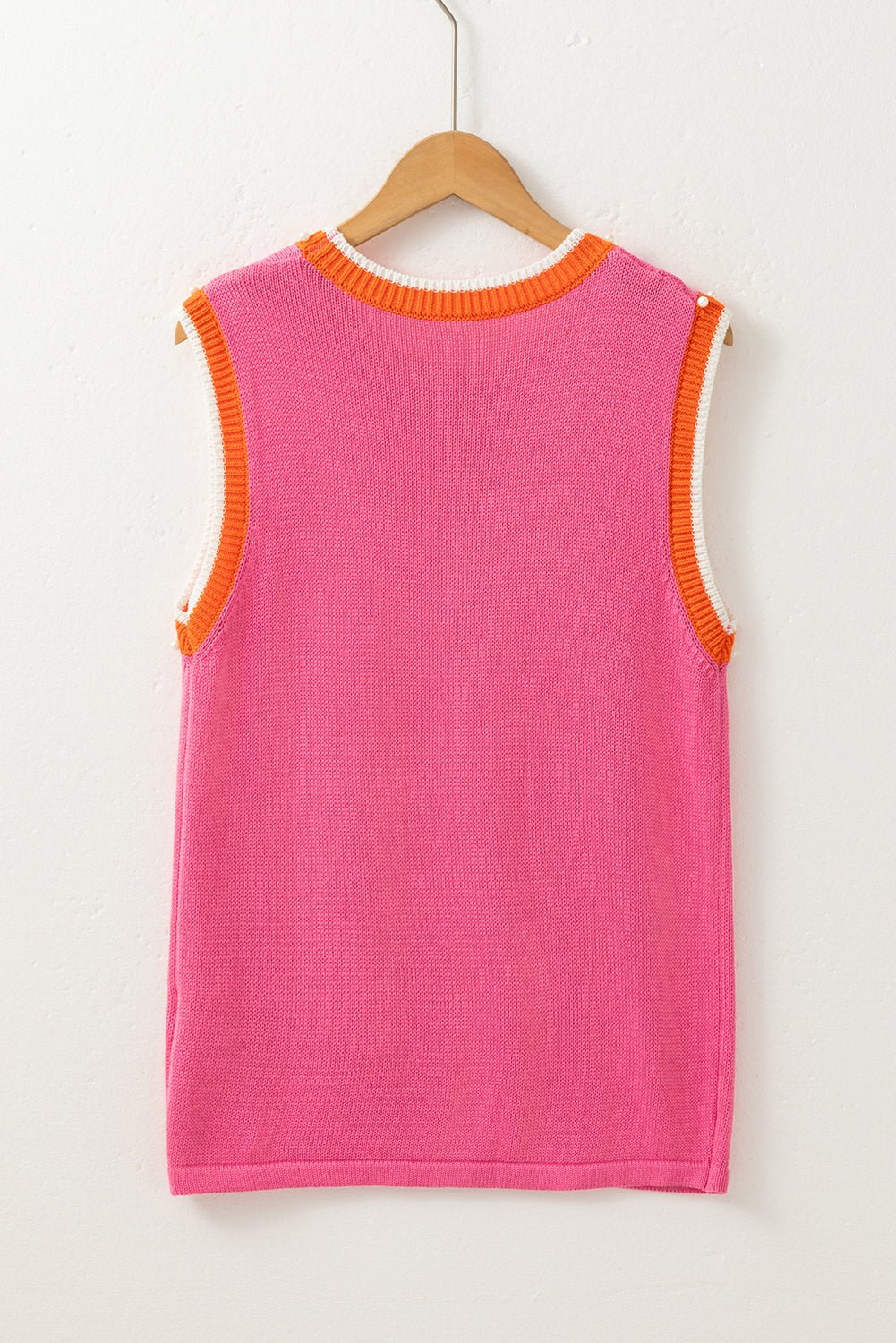 Contrast Trim Pearl Crewneck Sweater Top - Rooted & Reckless Co.