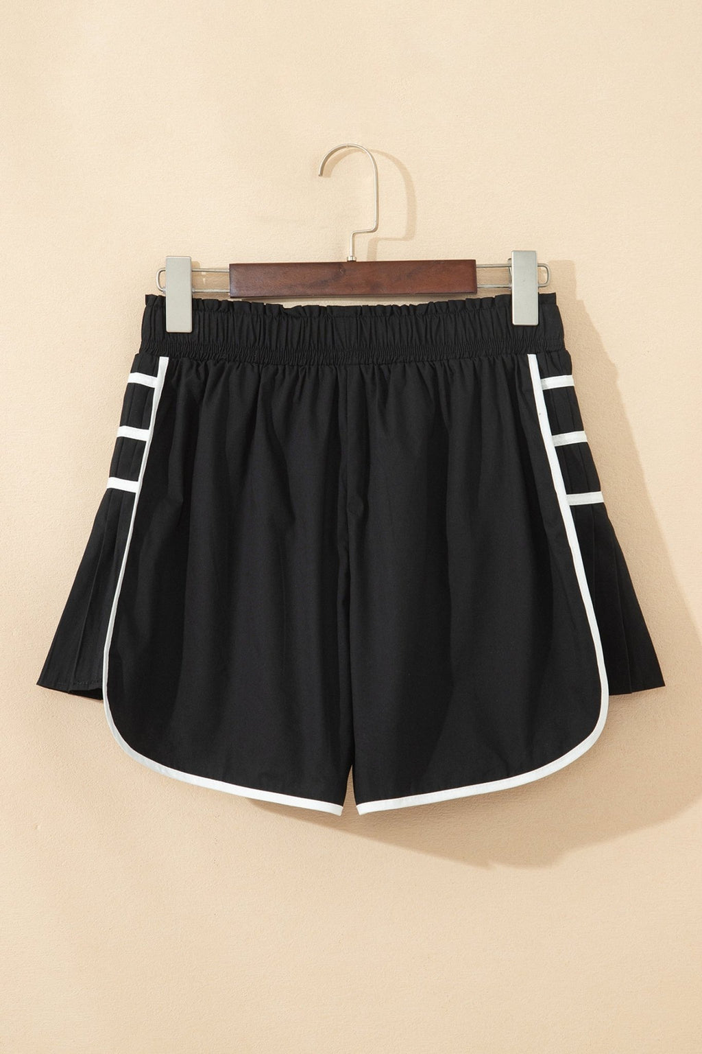 Contrast Trim Pleated Active Shorts - Rooted & Reckless Co.