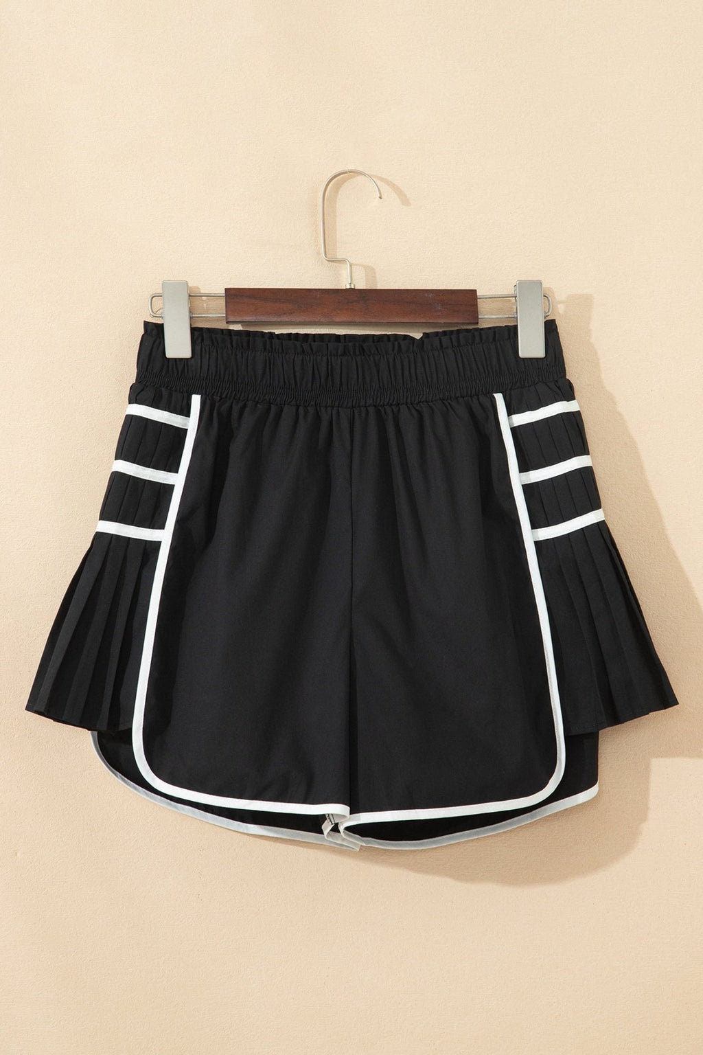 Contrast Trim Pleated Active Shorts - Rooted & Reckless Co.