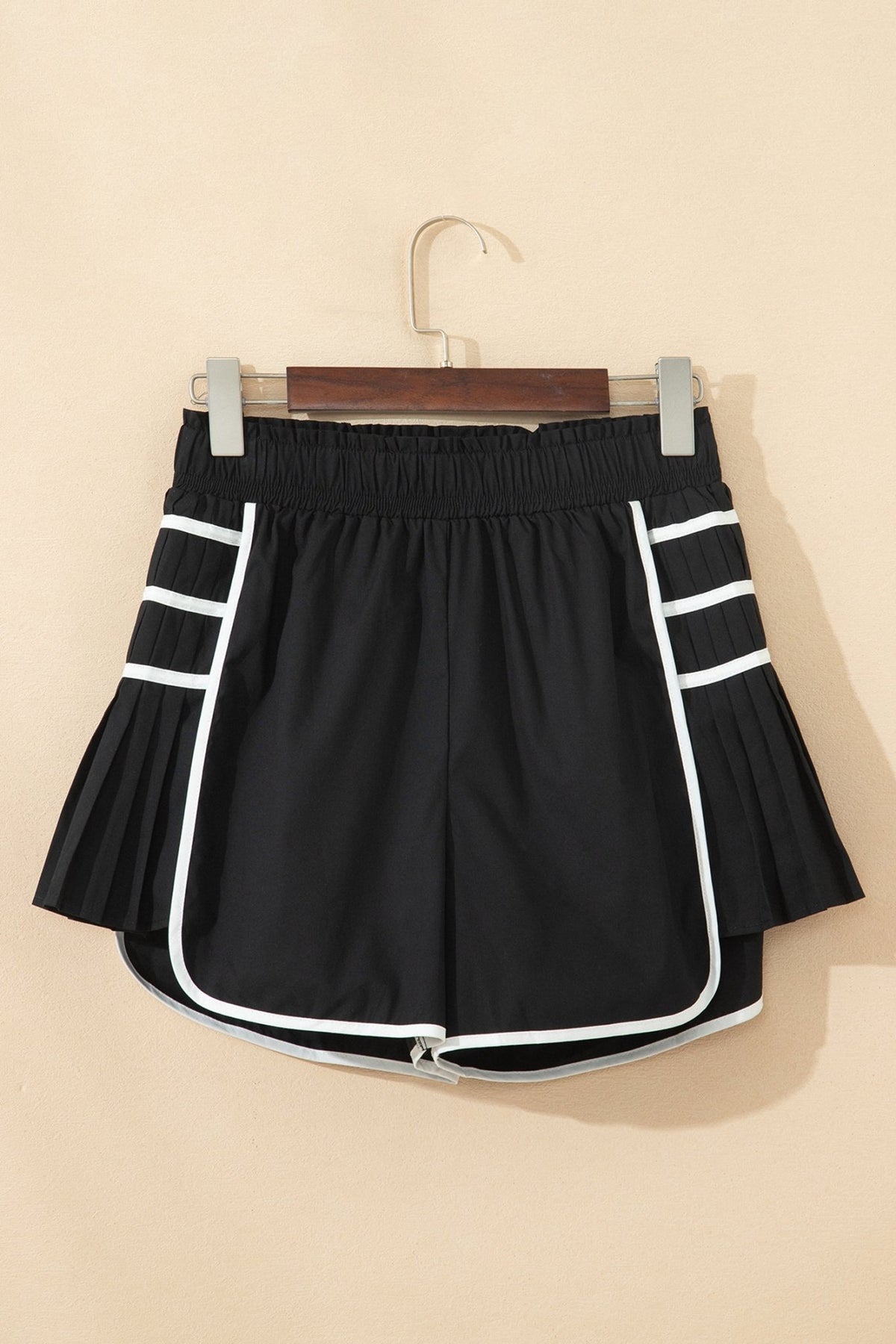Contrast Trim Pleated Active Shorts - Rooted & Reckless Co.