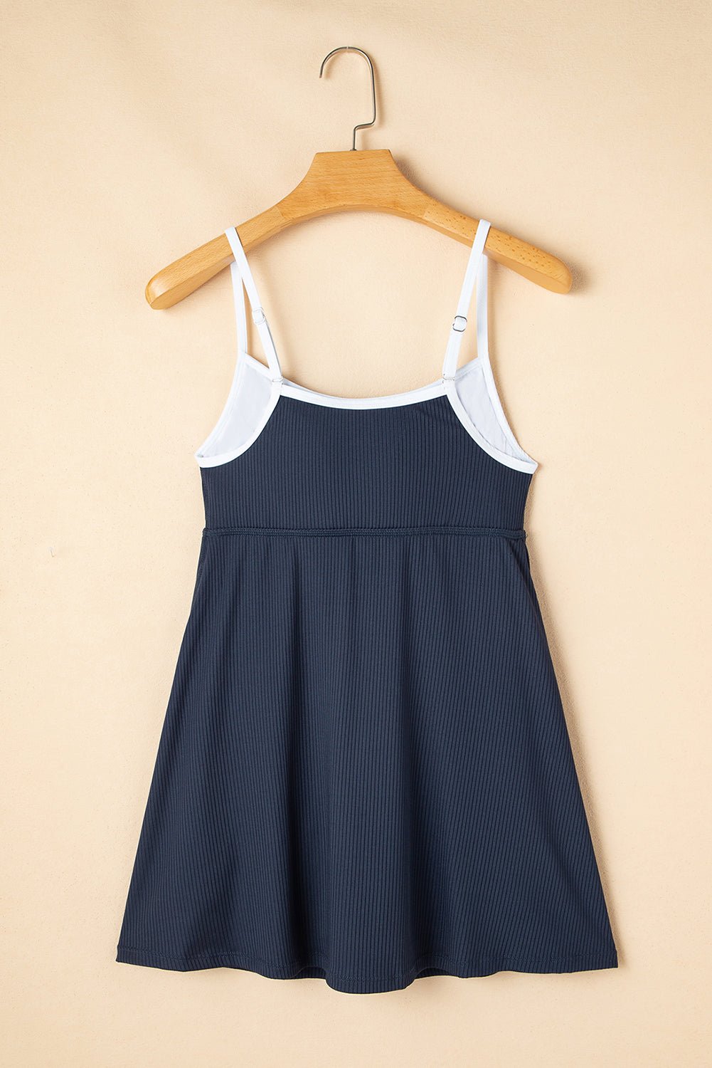Contrast Trim Ribbed Lined Swim Dress w/ Pockets - Rooted & Reckless Co.