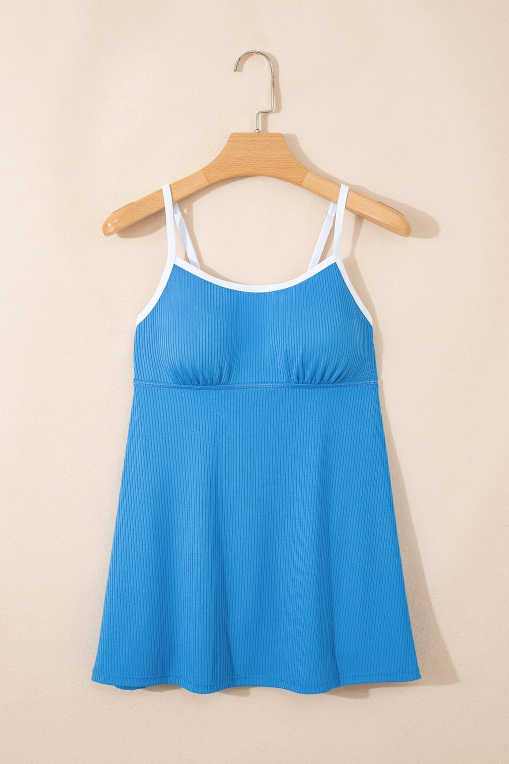 Contrast Trim Ribbed Lined Swim Dress w/ Pockets - Rooted & Reckless Co.