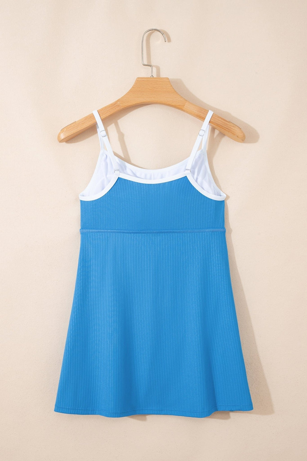 Contrast Trim Ribbed Lined Swim Dress w/ Pockets - Rooted & Reckless Co.