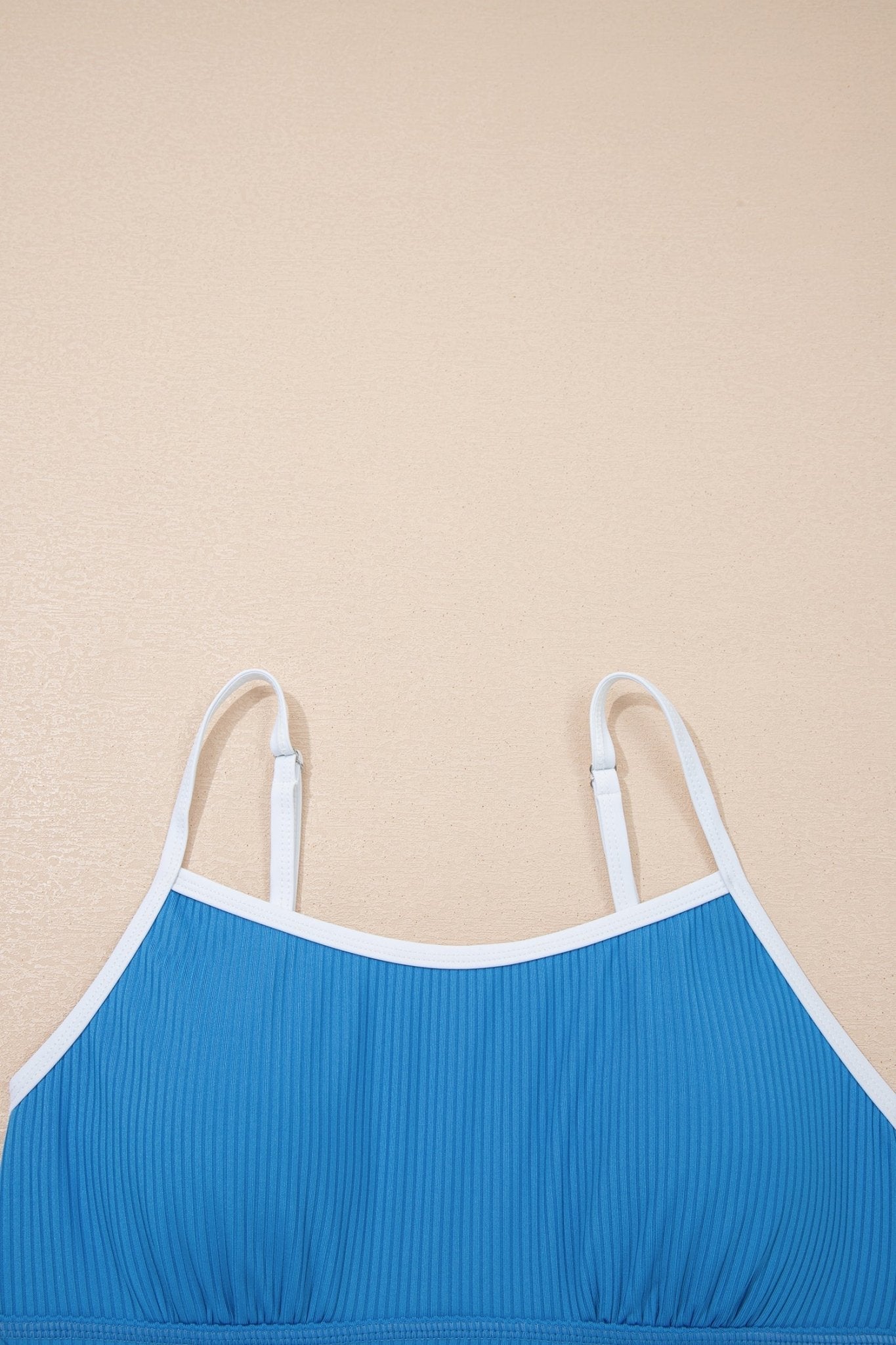 Contrast Trim Ribbed Lined Swim Dress w/ Pockets - Rooted & Reckless Co.