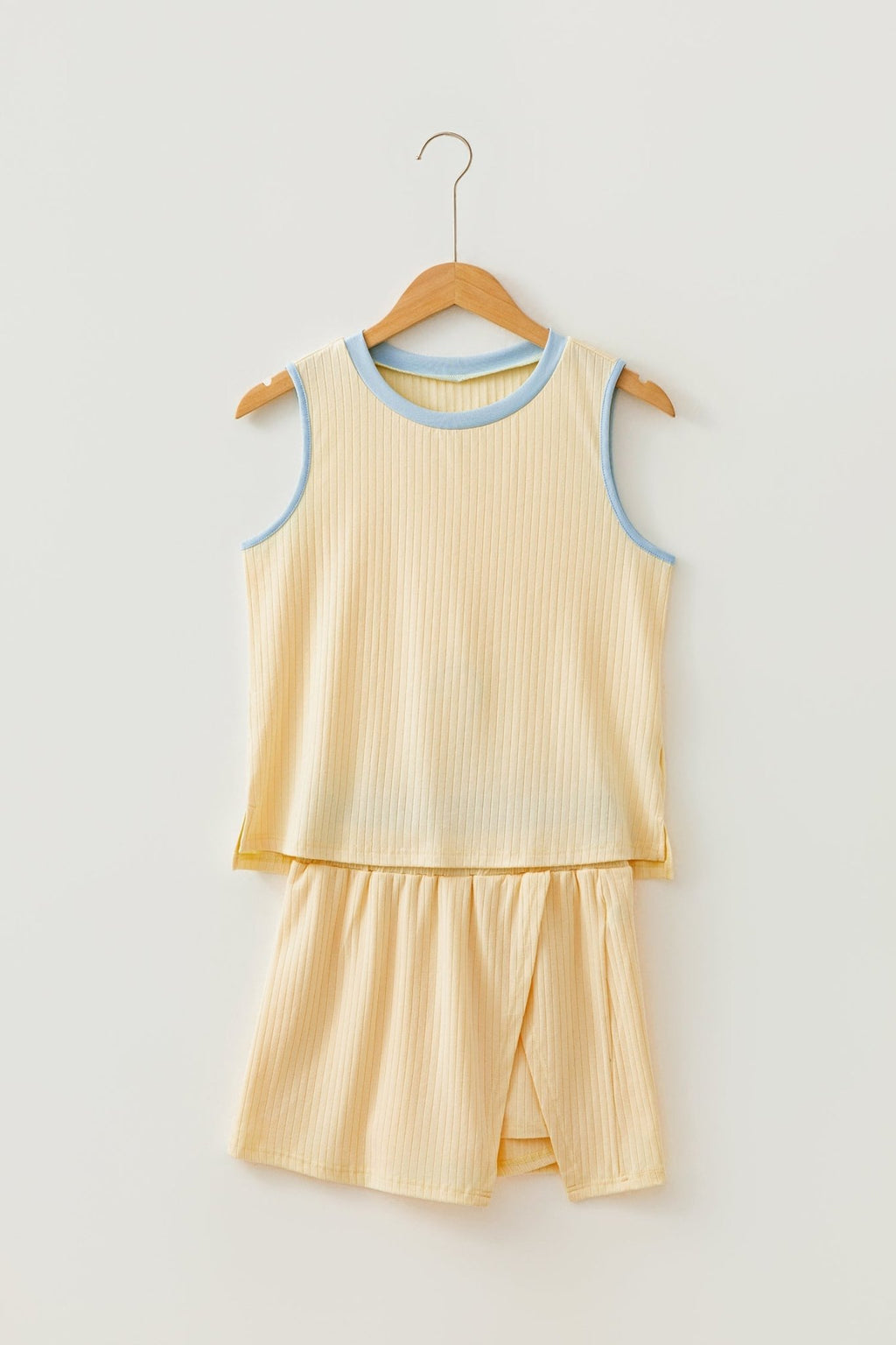 Contrast Trim Ribbed Tank & Split Skort Set - Rooted & Reckless Co.