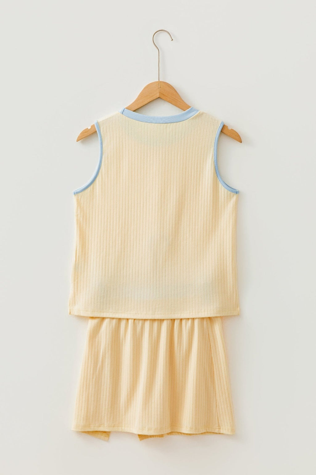 Contrast Trim Ribbed Tank & Split Skort Set - Rooted & Reckless Co.