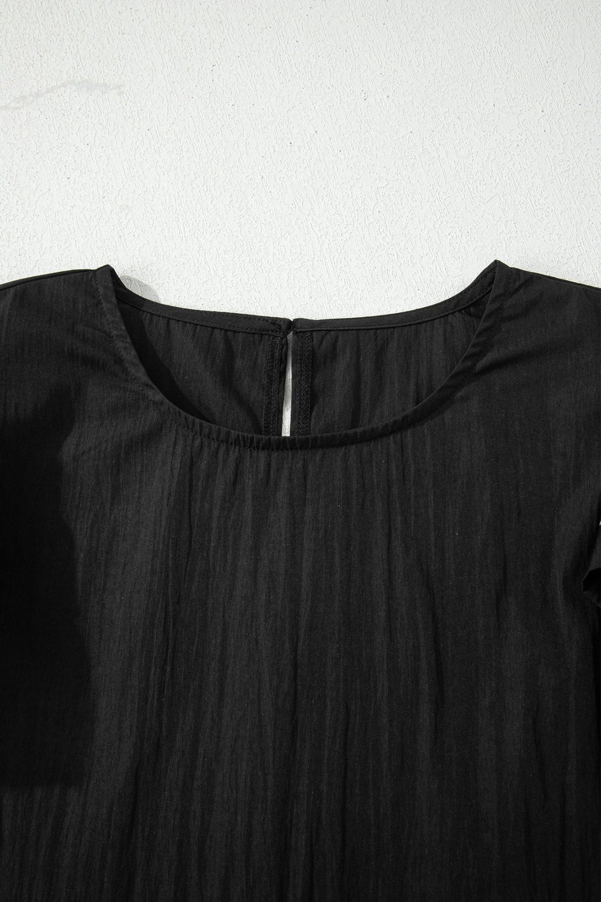 Contrast Trim Ruffle Short Sleeve Blouse - Rooted & Reckless Co.