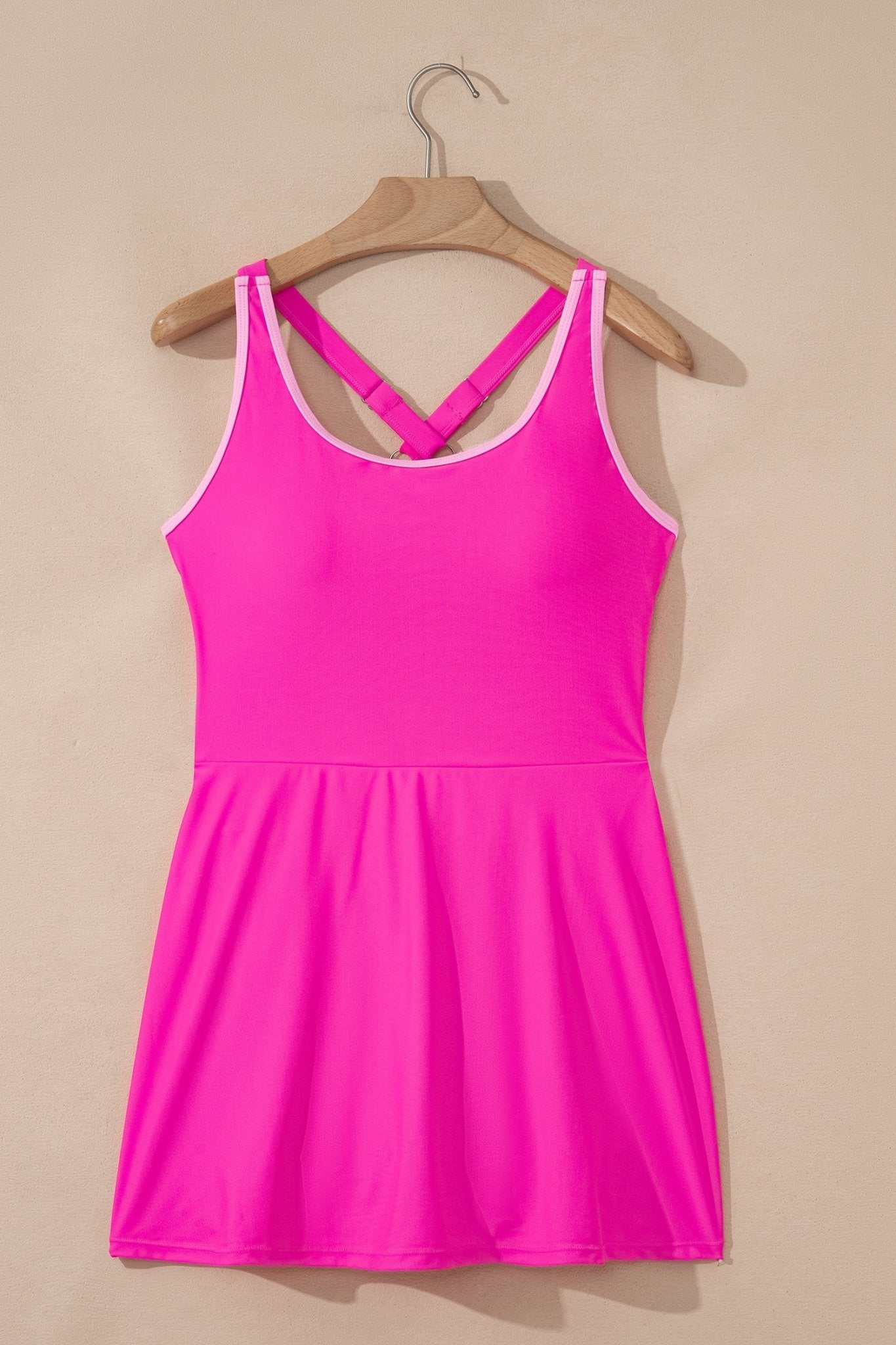 Contrast Trim Scoop Neck One-Piece Swim Dress - Rooted & Reckless Co.