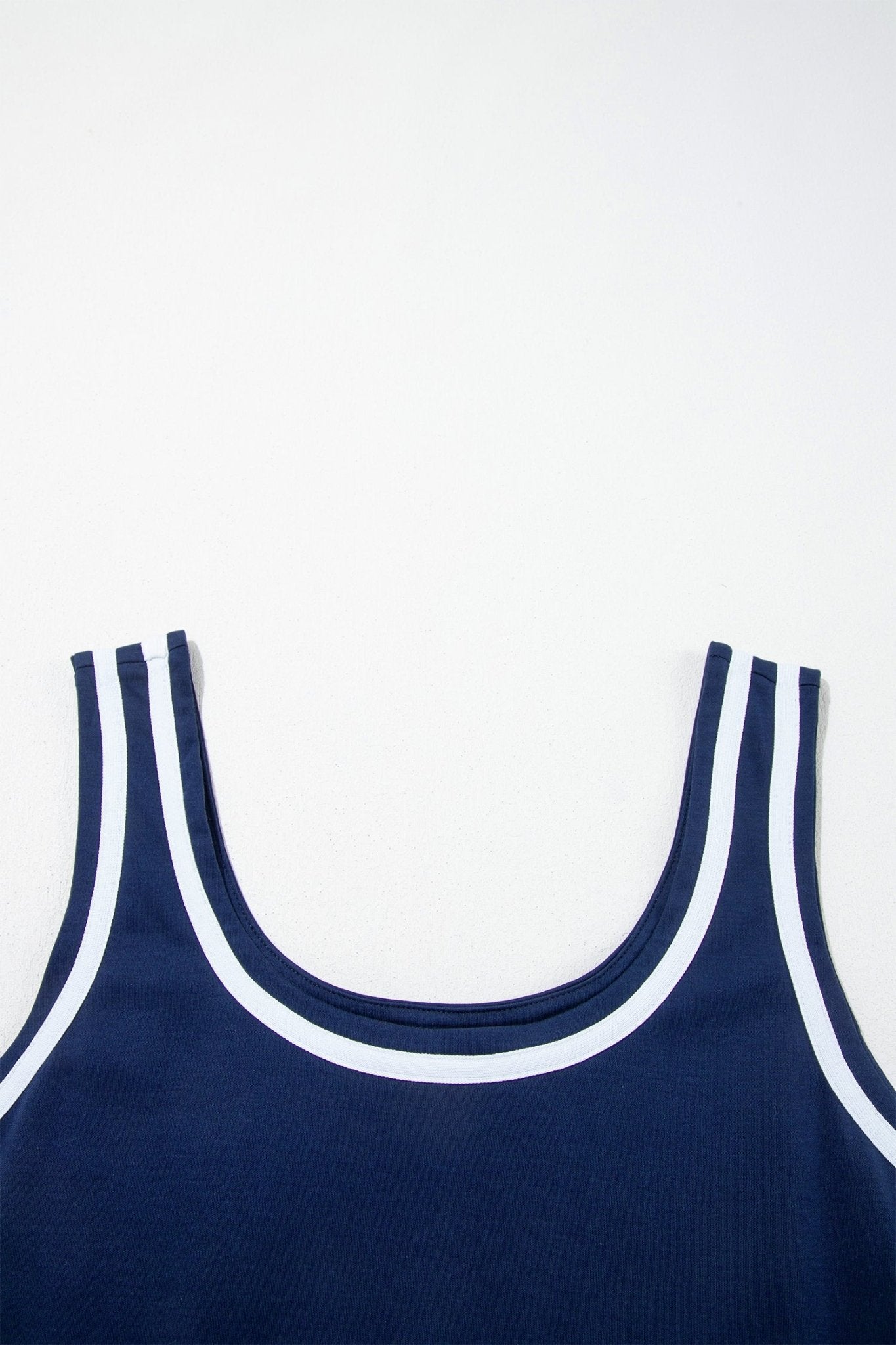 Contrast Trim Scoop Neck Sleeveless Mini Dress - Rooted & Reckless Co.