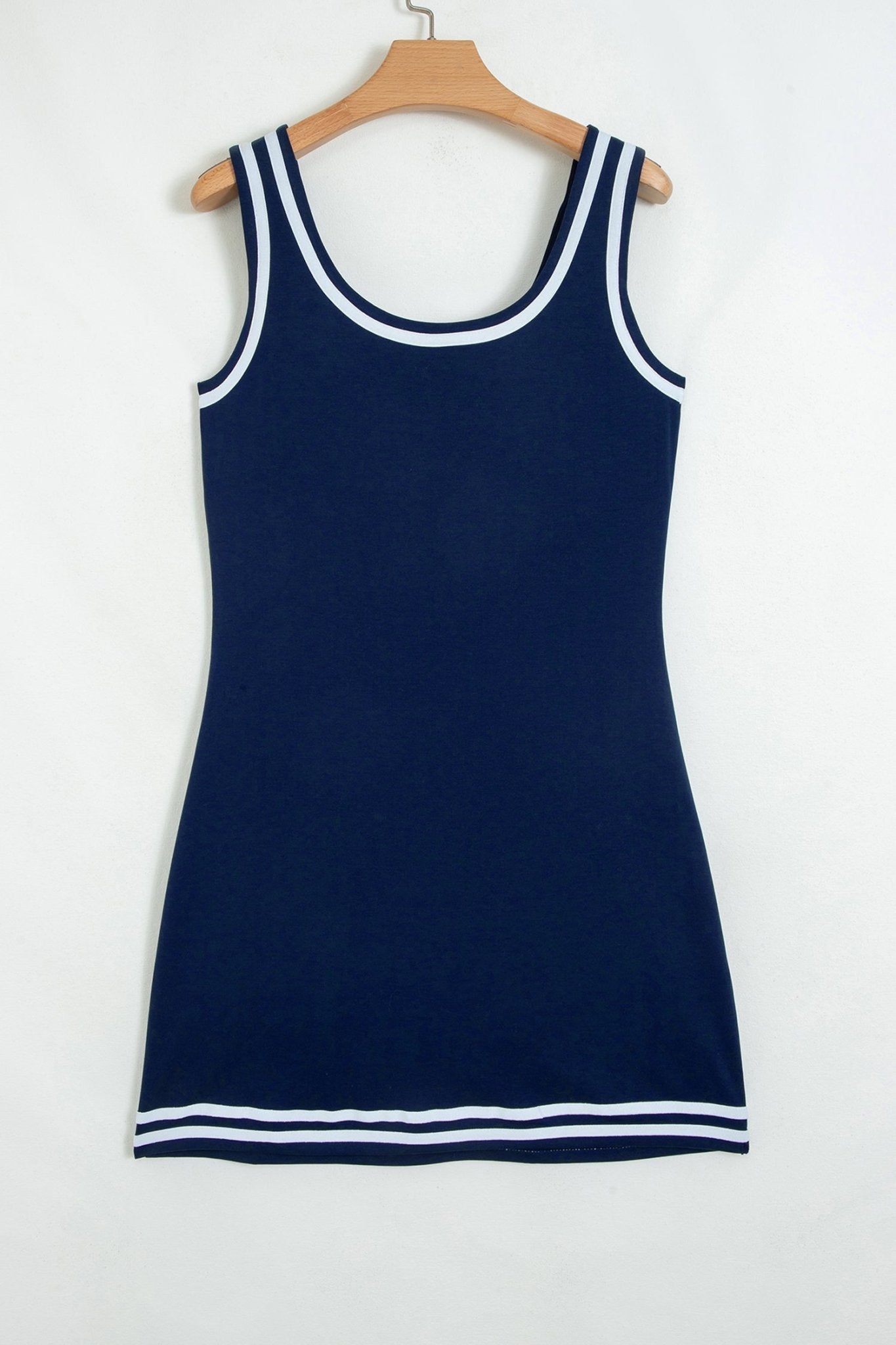 Contrast Trim Scoop Neck Sleeveless Mini Dress - Rooted & Reckless Co.