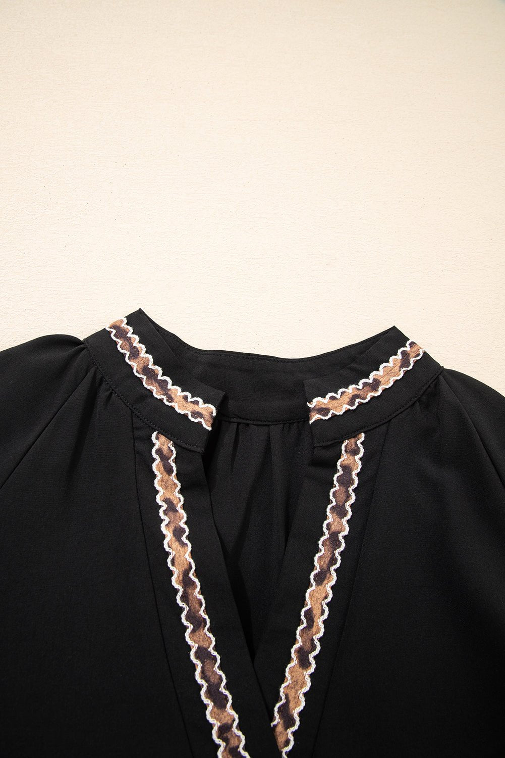 Contrast Trim V-Neck 3/4 Sleeve Mini Dress - Rooted & Reckless Co.