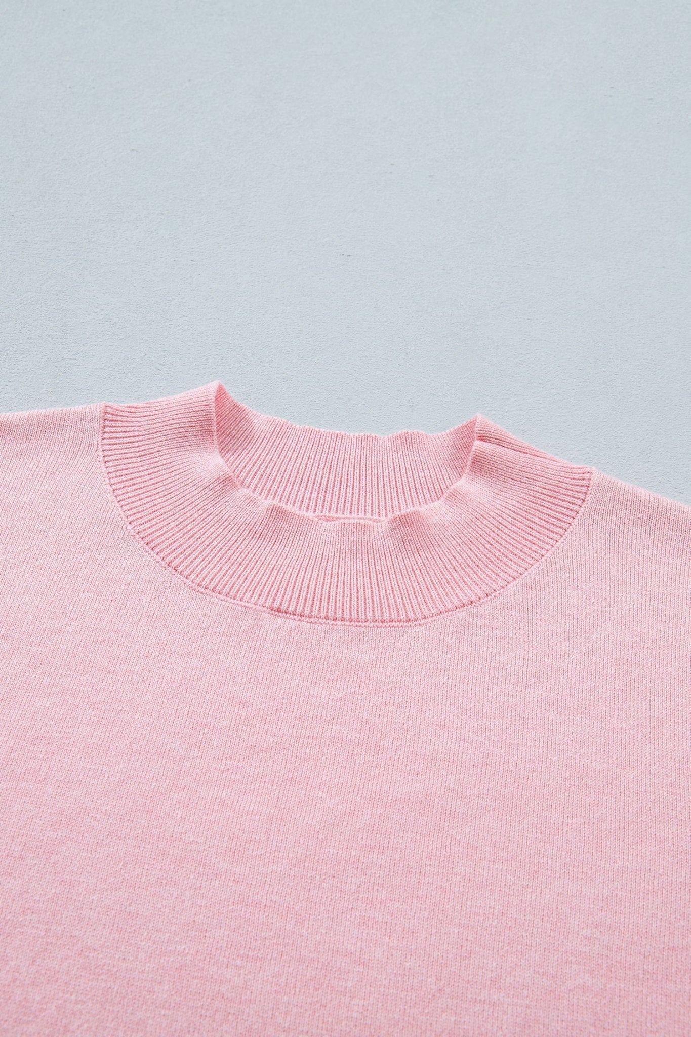 Contrast Wavy Trim Short Sleeve Sweater - Rooted & Reckless Co.