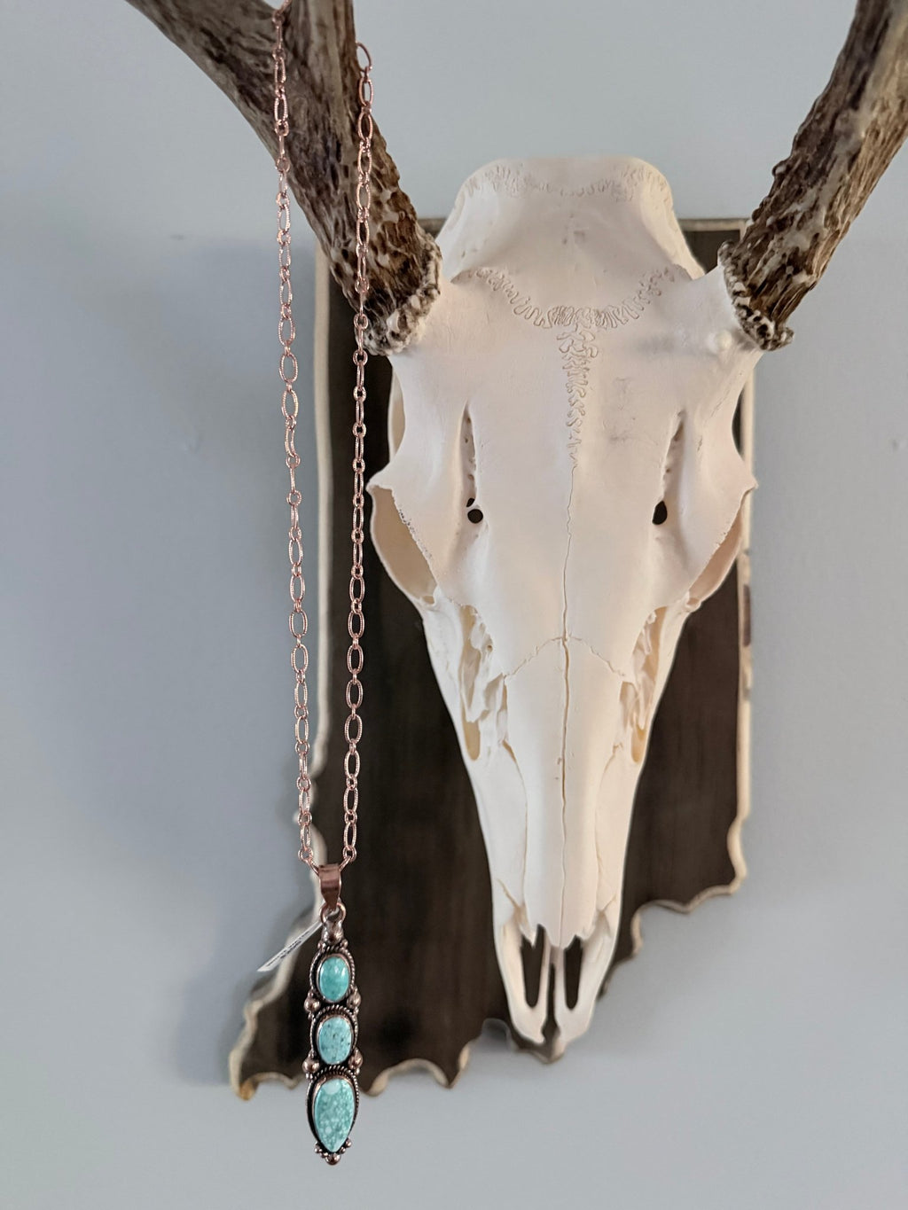 Copper Paperclip Chain and White Water Pendant Necklace - Rooted & Reckless Co.
