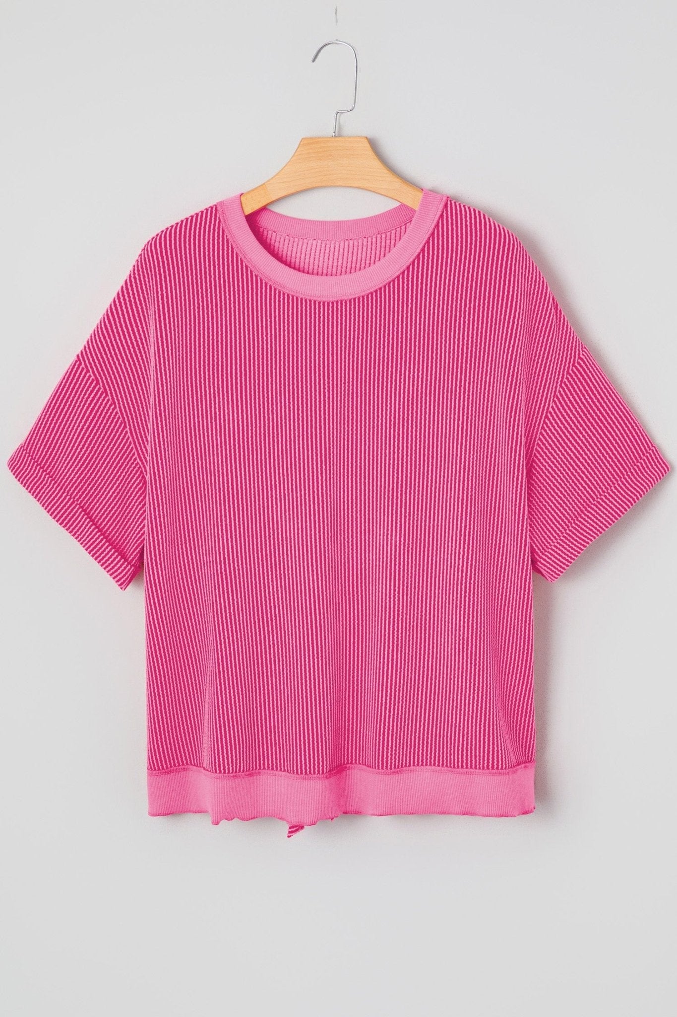 Corded Knit Cutout Bow Tie Back T-Shirt - Rooted & Reckless Co.