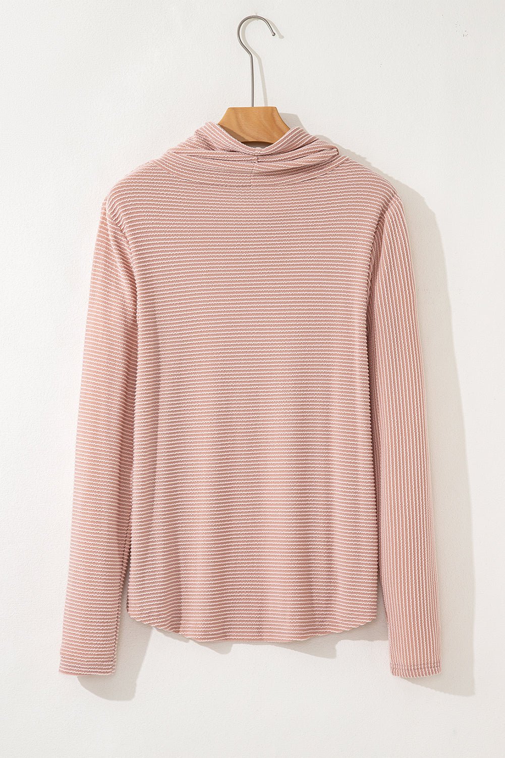 Corded Knit Drawstring Cowl Neck Top - Rooted & Reckless Co.