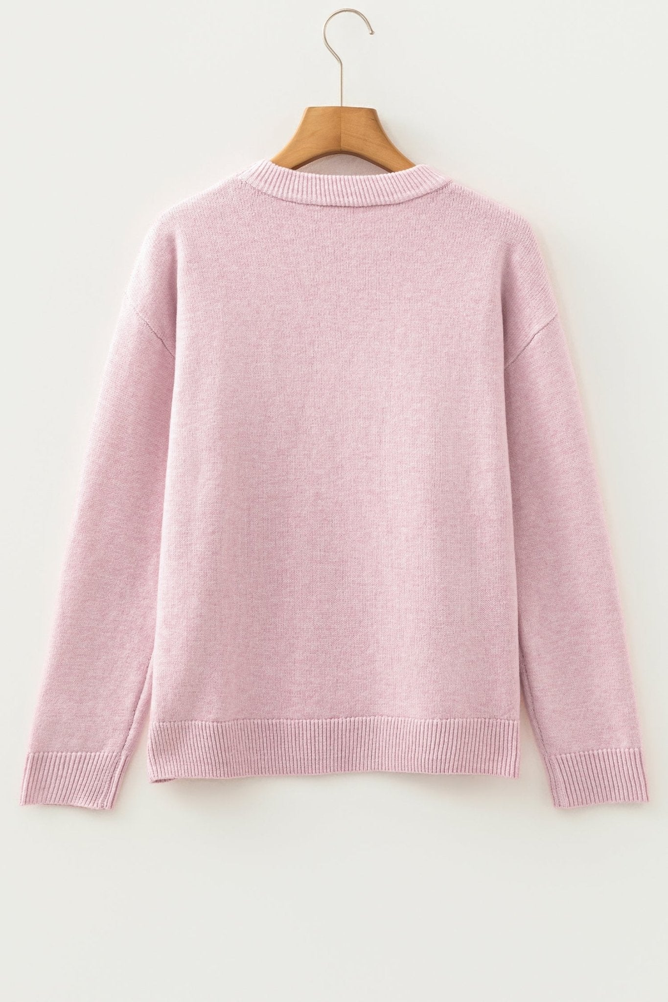 Corded Knit Love Script Graphic Baggy Sweater - Rooted & Reckless Co.