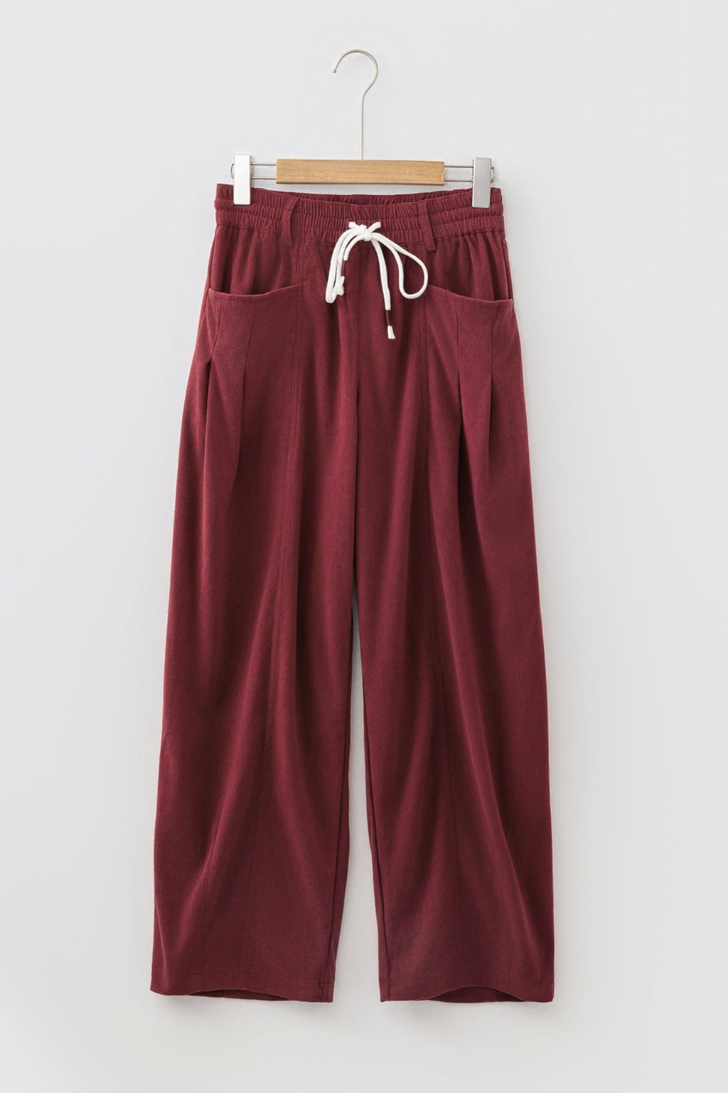 Corduroy Drawstring Waist Pleated Straight Leg Pants - Rooted & Reckless Co.