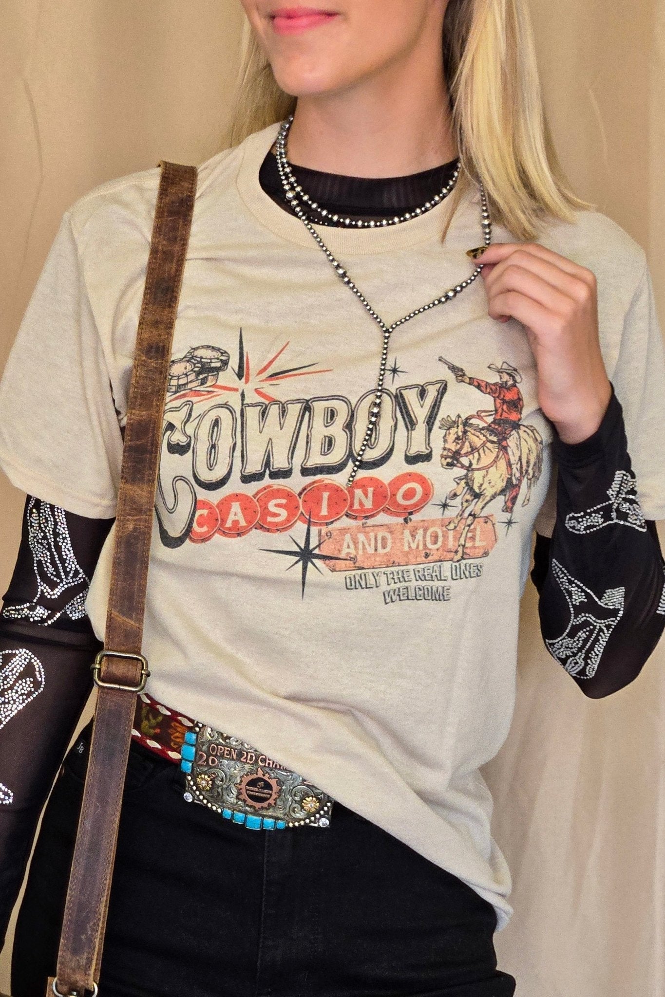 "Cowboy Casino" Western Graphic Tee — Jerzees Vegas Western Statement - Rooted & Reckless Co.