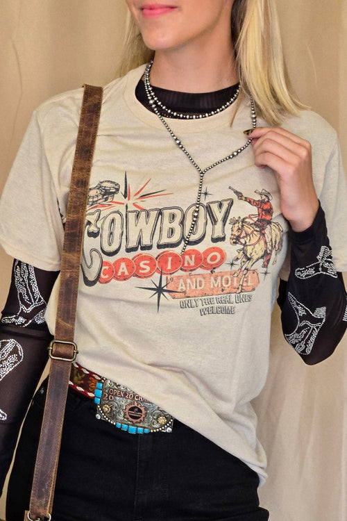 "Cowboy Casino" Western Graphic Tee — Jerzees Vegas Western Statement - Rooted & Reckless Co.