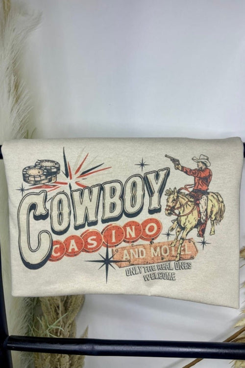 "Cowboy Casino" Western Graphic Tee — Jerzees Vegas Western Statement - Rooted & Reckless Co.