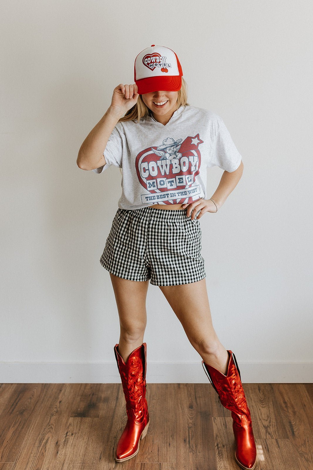 Cowboy Motel Raw Cut V-neck Graphic Tee - Rooted & Reckless Co.
