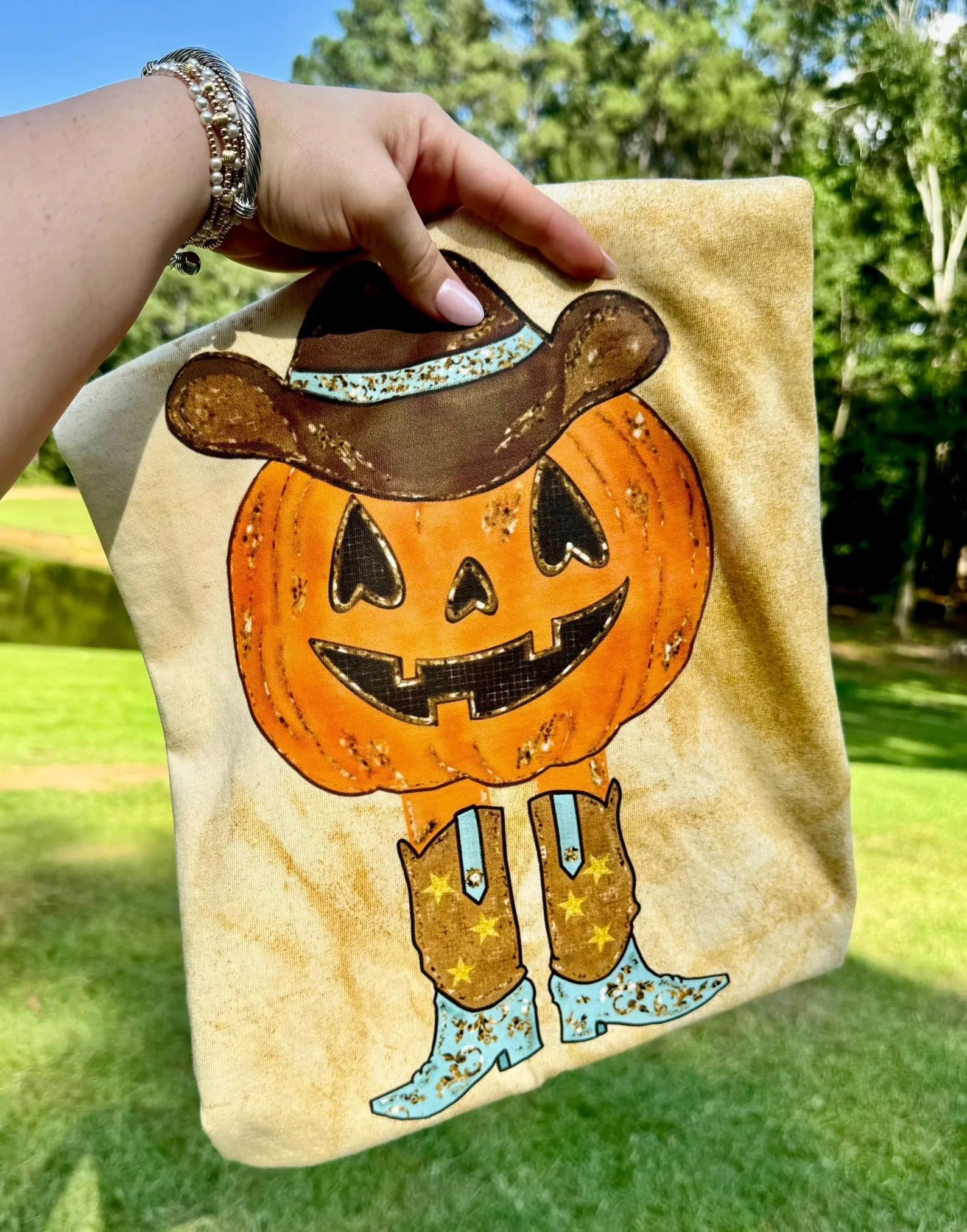 Cowboy pumpkin tee or sweatshirt - Rooted & Reckless Co.