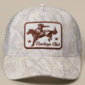 "Cowboys Club" Cowboy & Horse Embroidered Patch Mesh Cap — Wild West Charm with Adjustable Snapback - Rooted & Reckless Co.