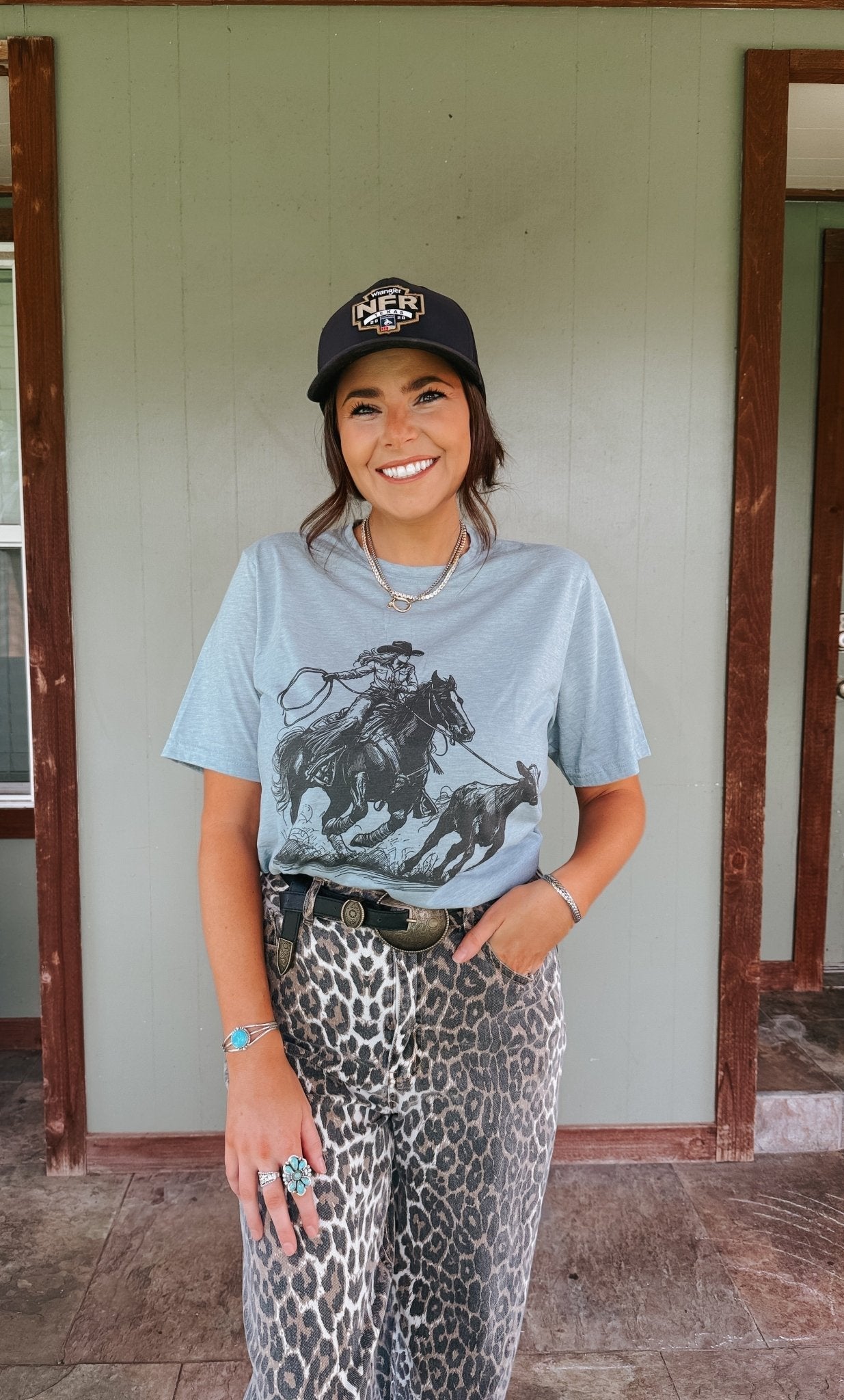 Cowgirl Calf Roper Graphic Tee - Rooted & Reckless Co.