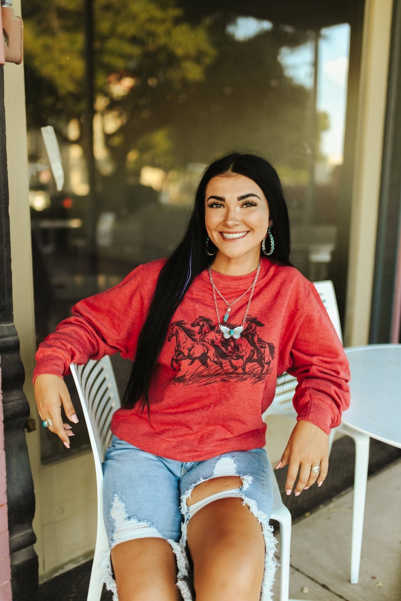 Cowgirl Rider Graphic Sweatshirt - Rooted & Reckless Co.