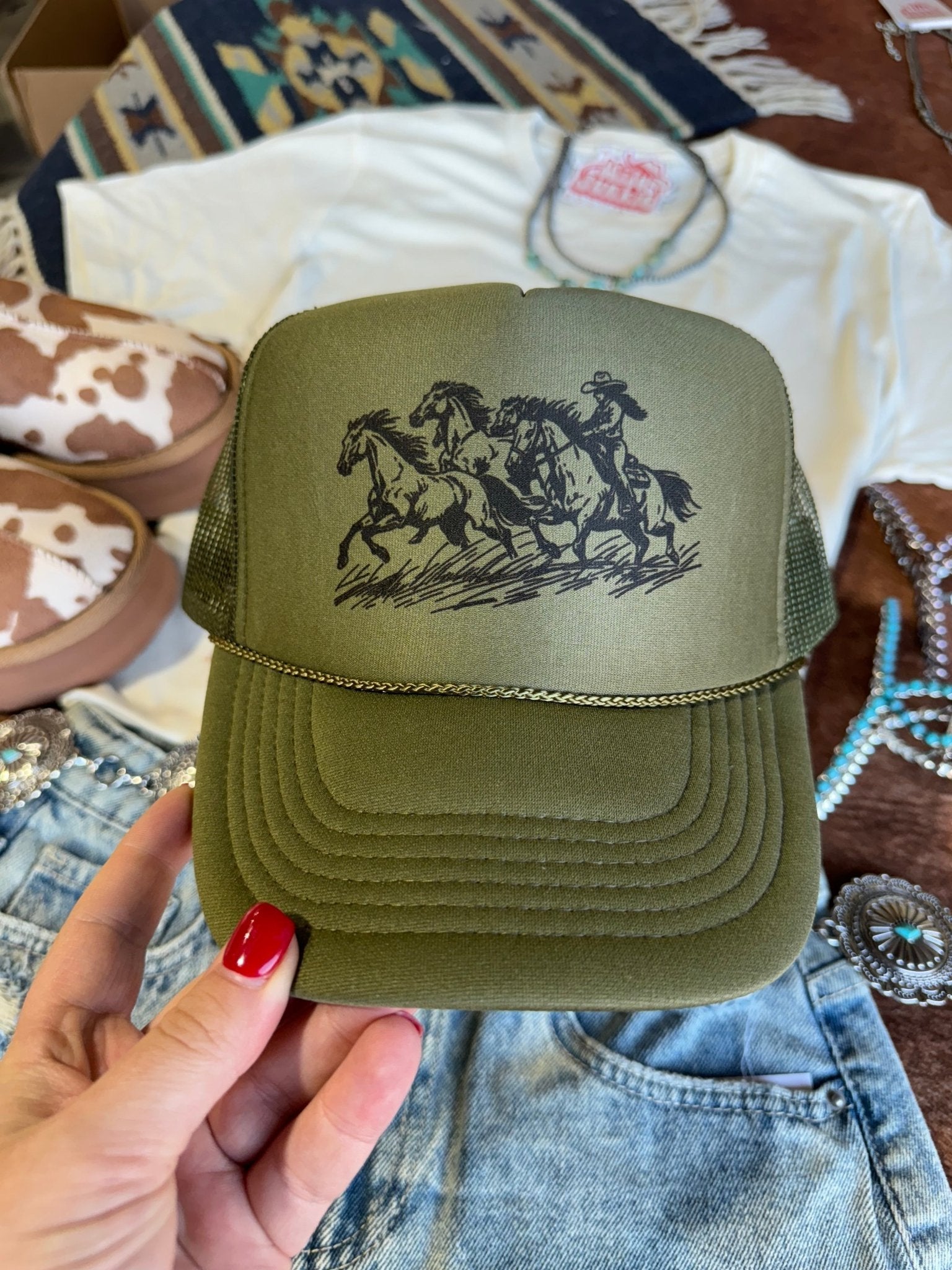 Cowgirl Rider Trucker Hat - Rooted & Reckless Co.